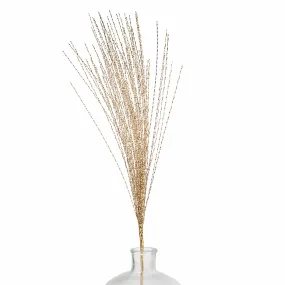 32" Metallic Twisted Grass Spray: Gold