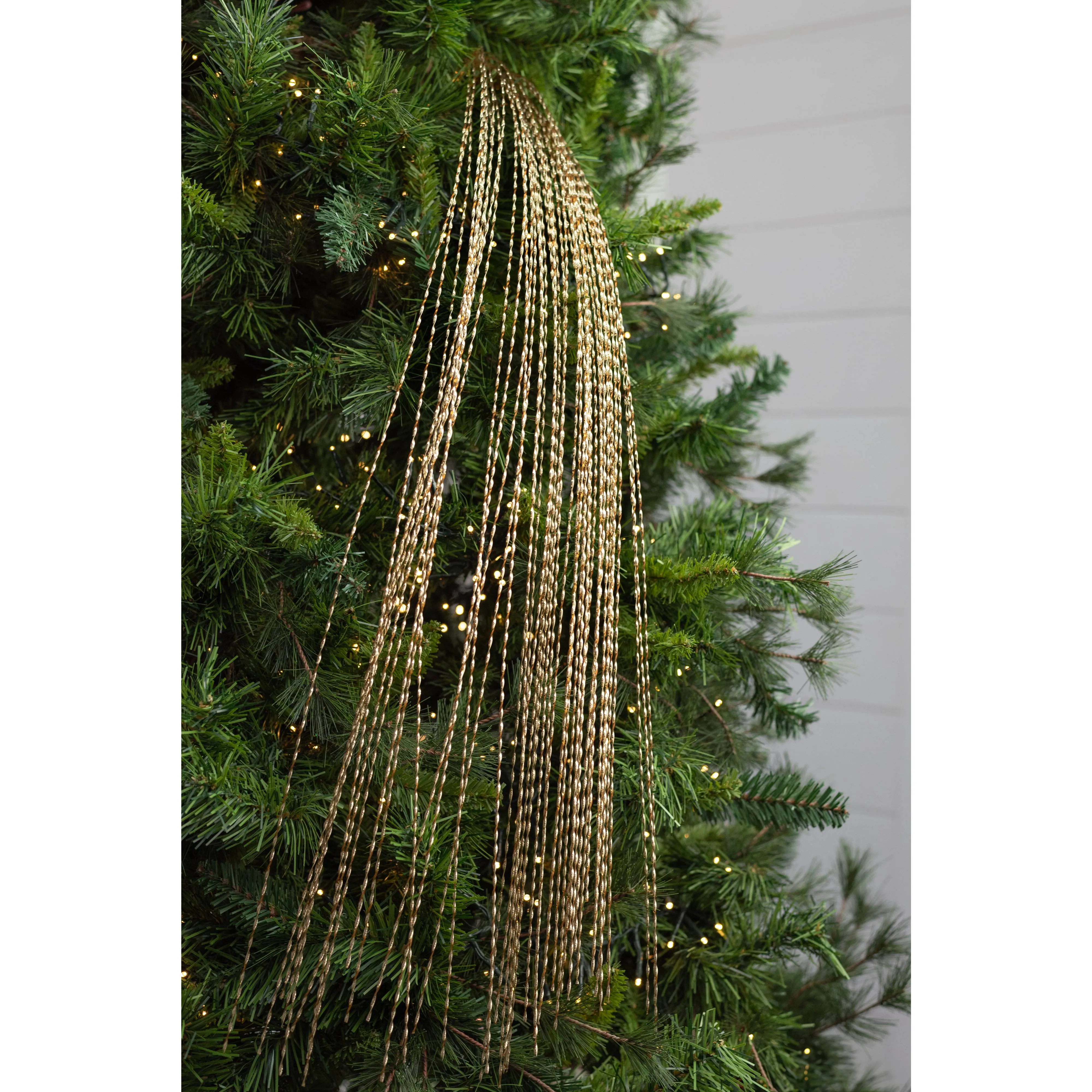 48" Metallic Twisted Grass Spray: Gold