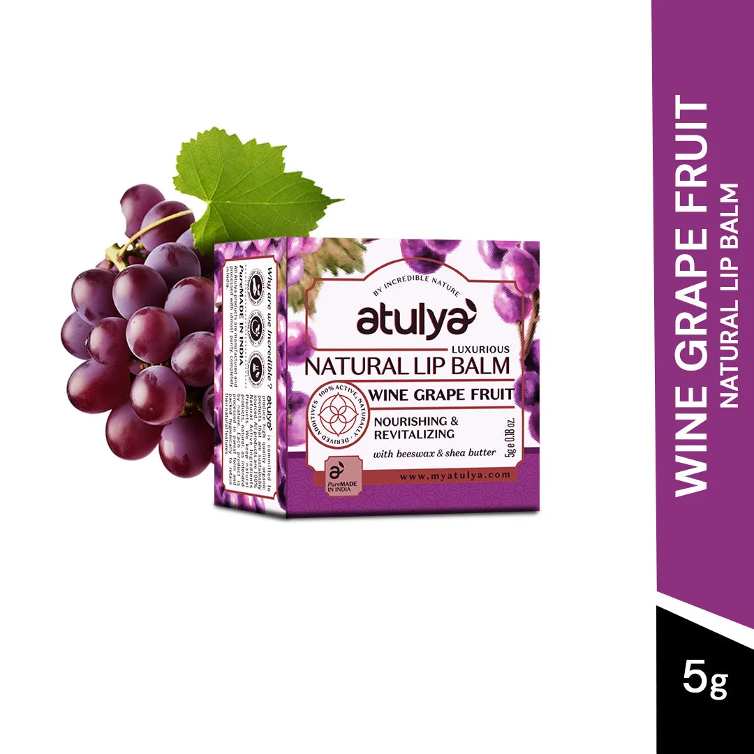 atulya Wine Grape Lip Balm - 5gm (Buy Any7 Products & Save Rs.700 Use code : RS700)