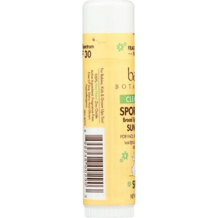 Babo Botanicals - Clear Zinc Sport Sunscreen Stick, SPF30