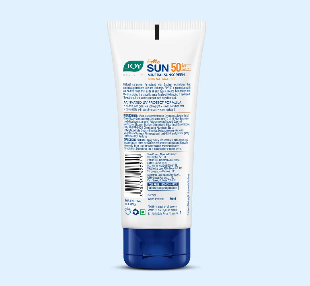 Chemical-Free Mineral Sunscreen SPF 50 PA    