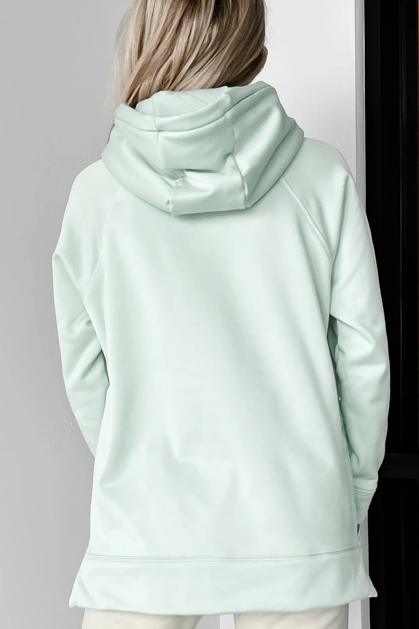 Embracing The Adventure Zipper Detailed Hoodie (Surf Spray)