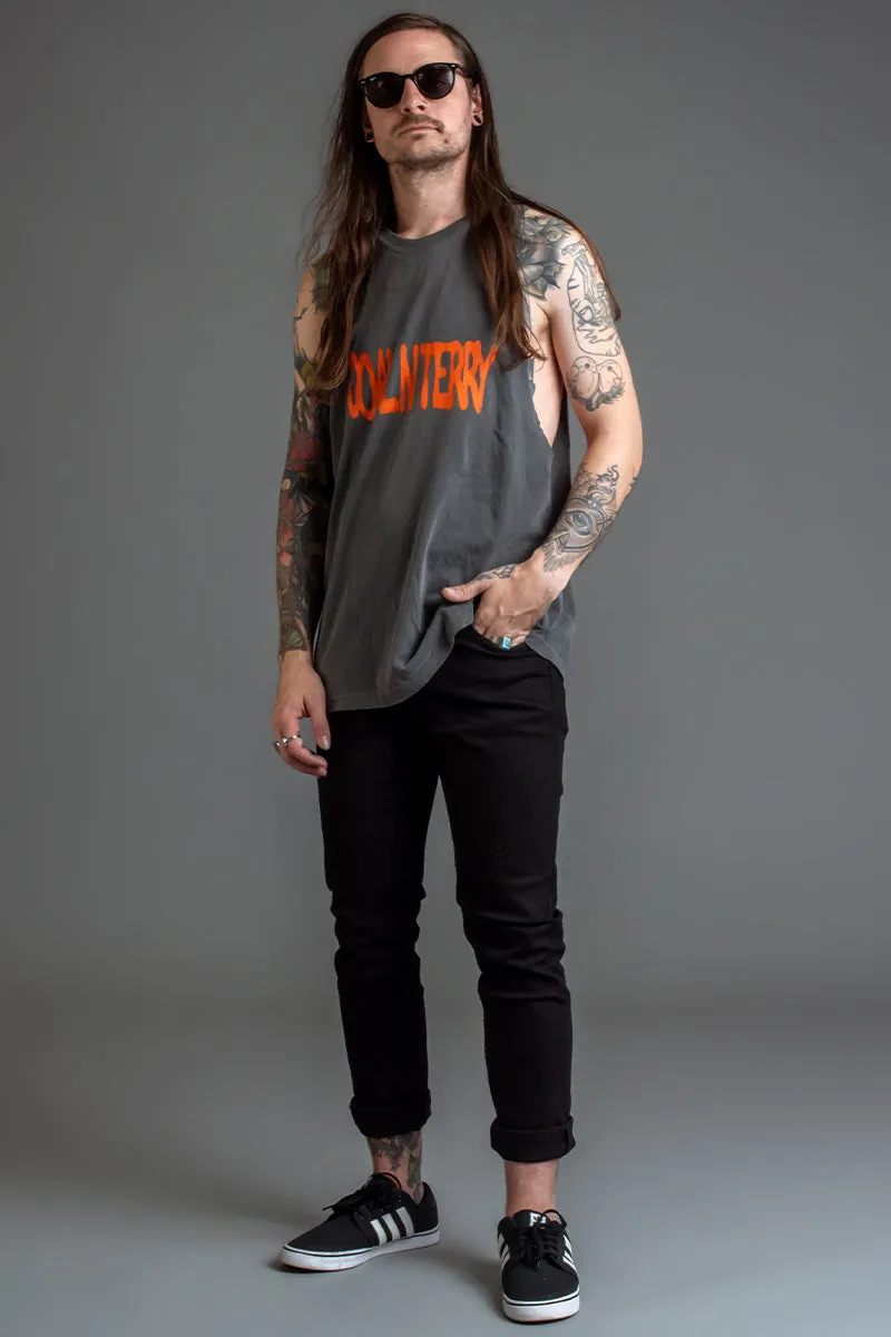 GUYS DARK GREY N ORANGE SPRAY TANK