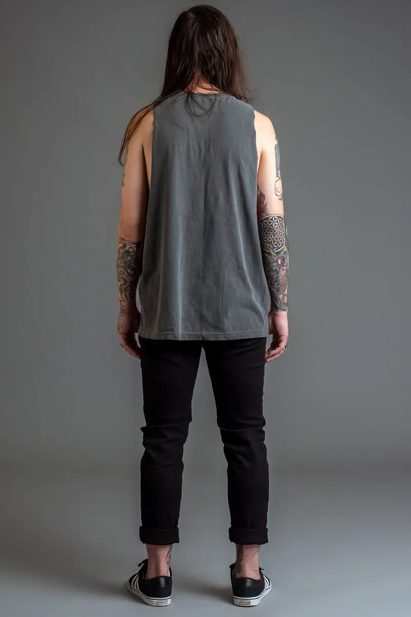 GUYS DARK GREY N ORANGE SPRAY TANK