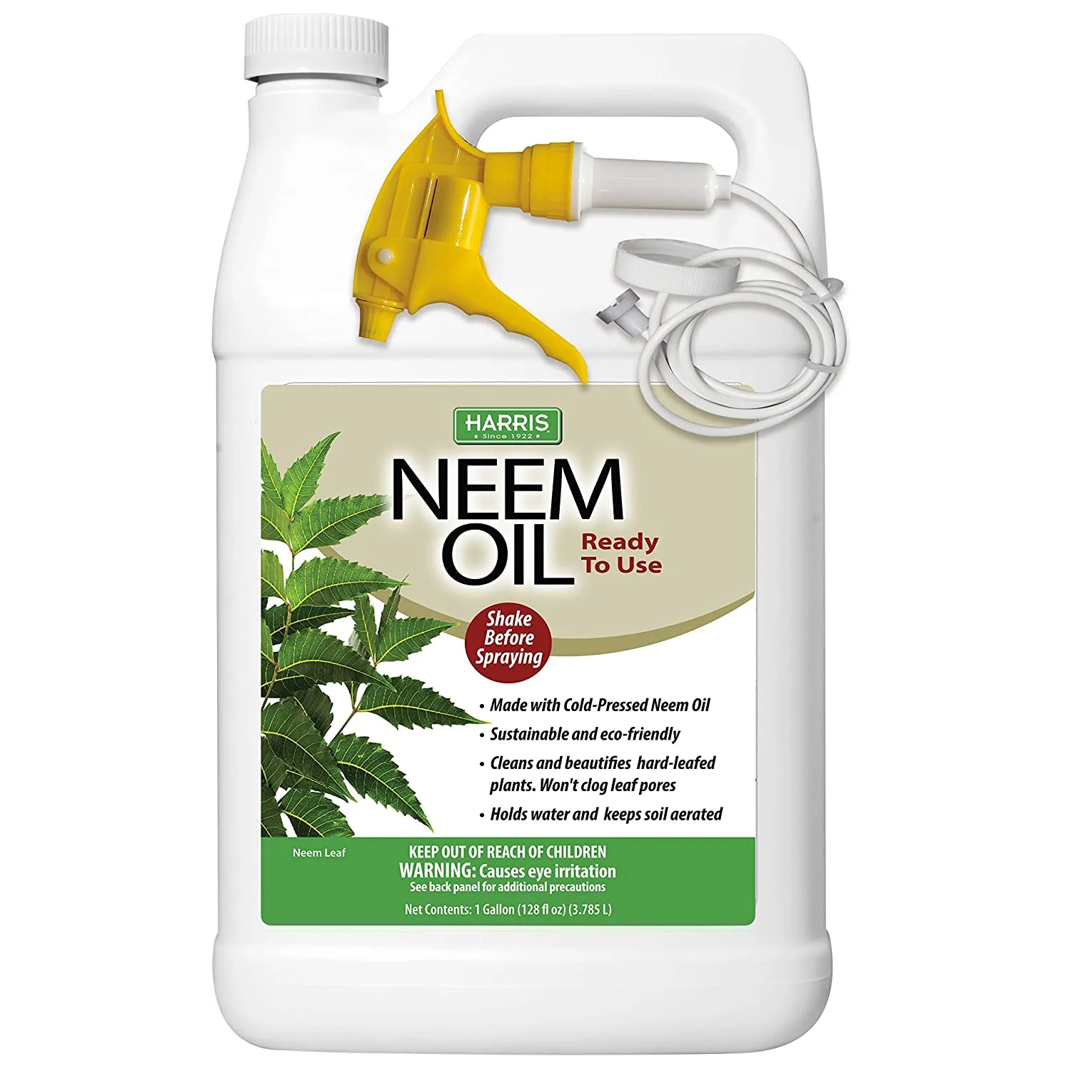 Harris Neem Oil Spray for Plants, Cold Pressed Ready to Use, 128oz