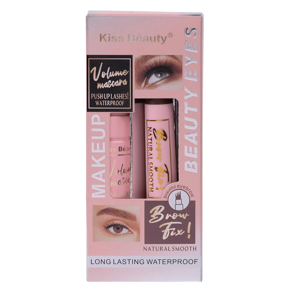 Kiss Beauty 2 in 1 Volume Mascara & Eyebrow Pencil - 15ml   5ml