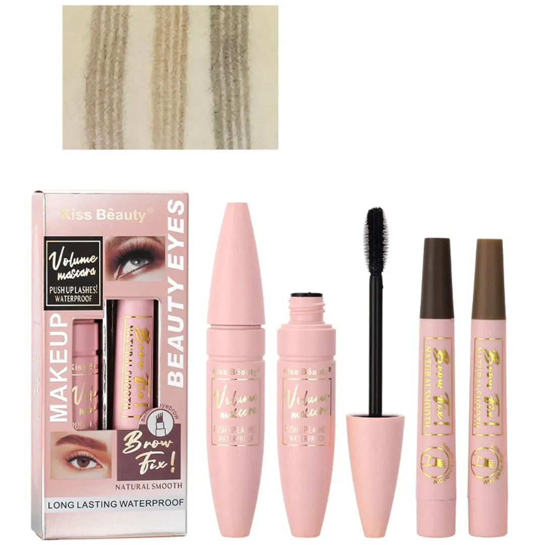 Kiss Beauty 2 in 1 Volume Mascara & Eyebrow Pencil - 15ml   5ml