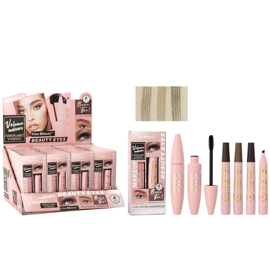 Kiss Beauty 2 in 1 Volume Mascara & Eyebrow Pencil - 15ml   5ml