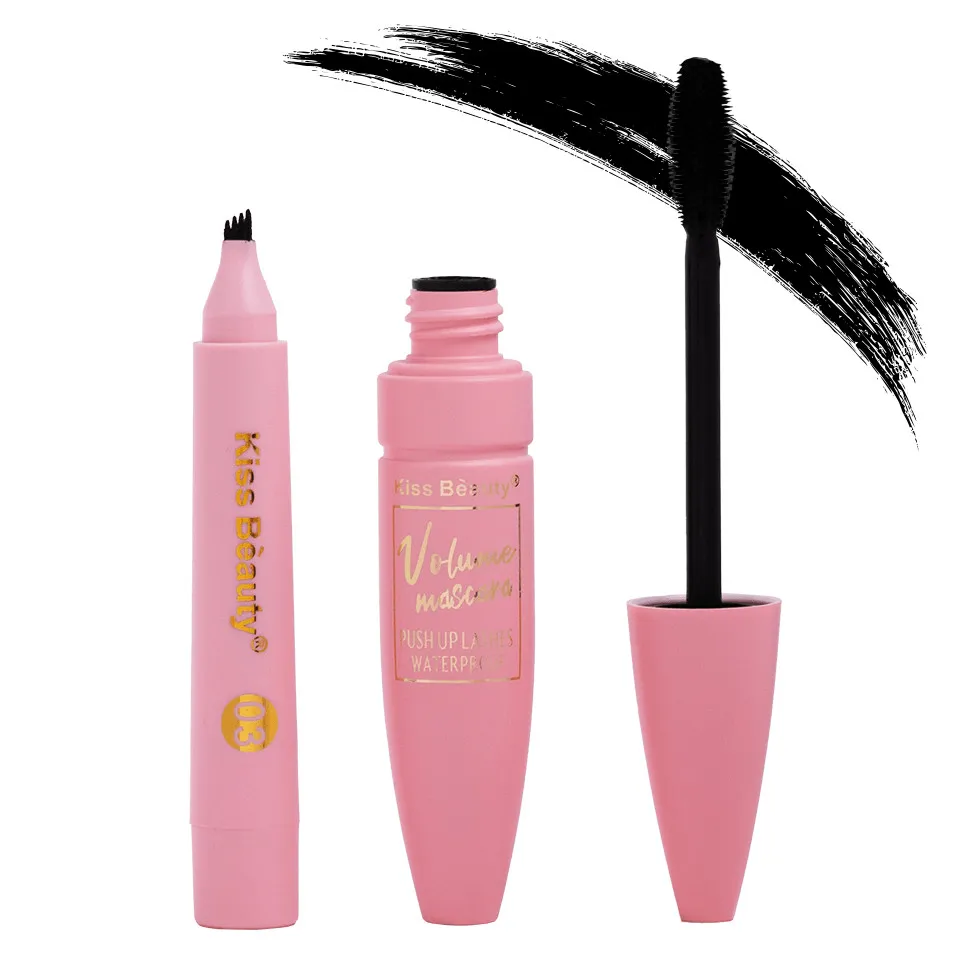 Kiss Beauty 2 in 1 Volume Mascara & Eyebrow Pencil - 15ml   5ml