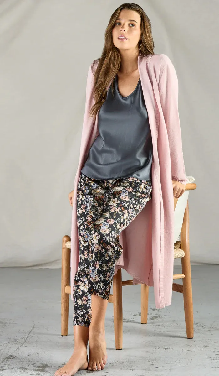 Love & Lustre 100% Cashmere Robe with Long Sleeve in Blush