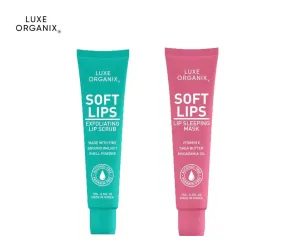 Luxe Organix Soft Lips Exfoliating Scrub   Soft Lips Sleeping Mask Power Duo Set