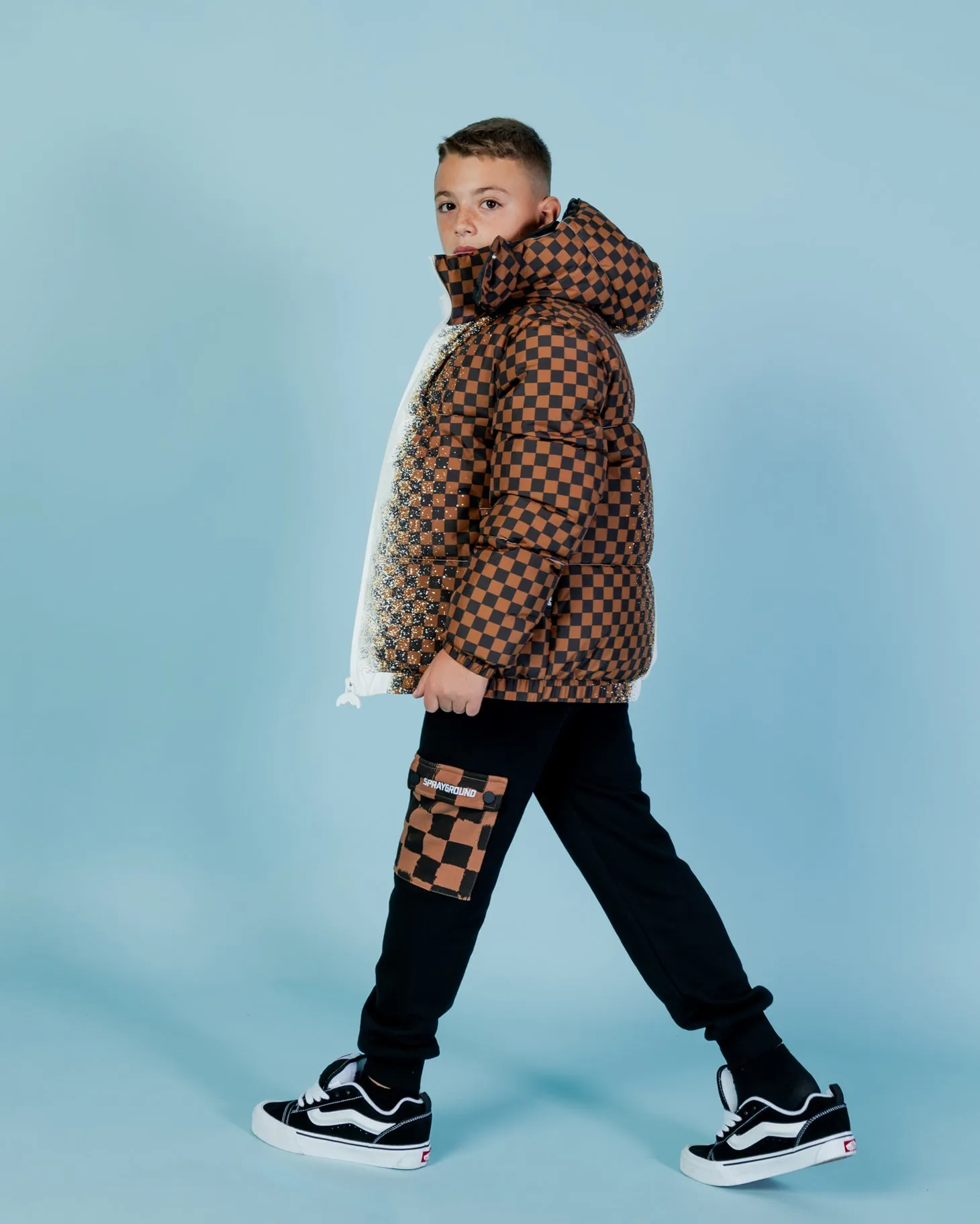 Youth - Spray Checkered Down Jacket