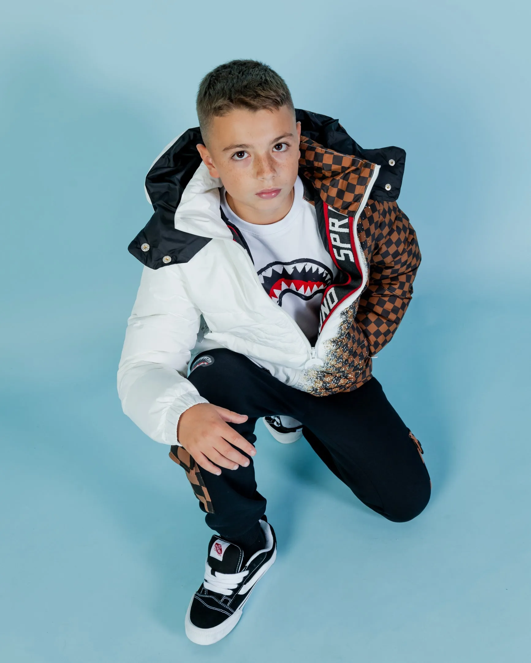 Youth - Spray Checkered Down Jacket